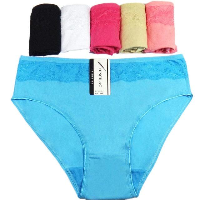 6 Pcs/set Women's Cotton Briefs Panties - Sexy Big Size Women's Underwear - Cotton Crotch (TSP1)(TSP3)(F28)