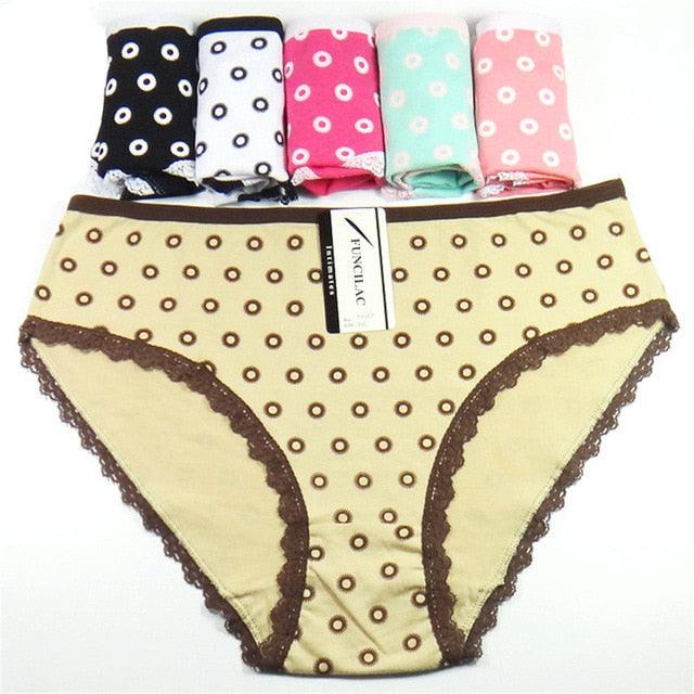 6 Pcs/set Women's Cotton Briefs Panties - Sexy Big Size Women's Underwear - Cotton Crotch (TSP1)(TSP3)(F28)