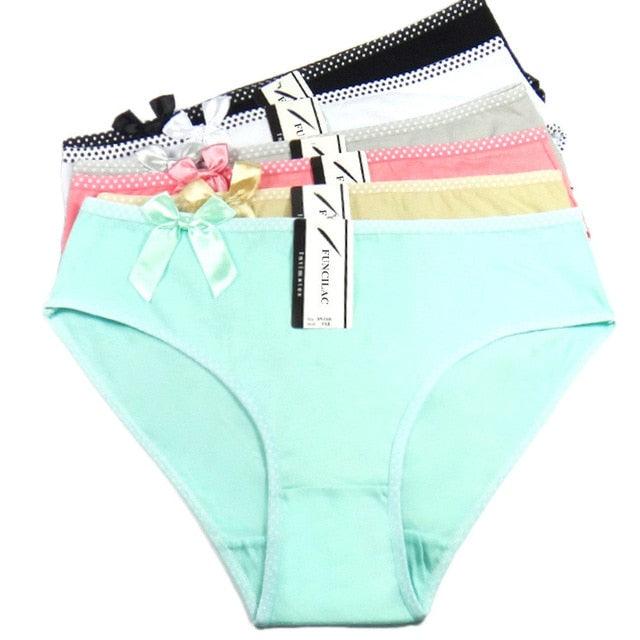 6 Pcs/set Women's Cotton Briefs Panties - Sexy Big Size Women's Underwear - Cotton Crotch (TSP1)(TSP3)(F28)