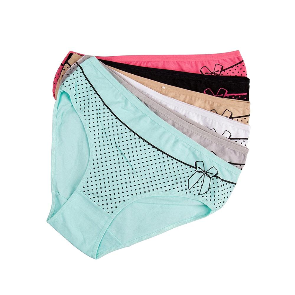 6 Pcs/set Women's Cotton Briefs Panties - Sexy Big Size Women's Underwear - Cotton Crotch (TSP1)(TSP3)(F28)