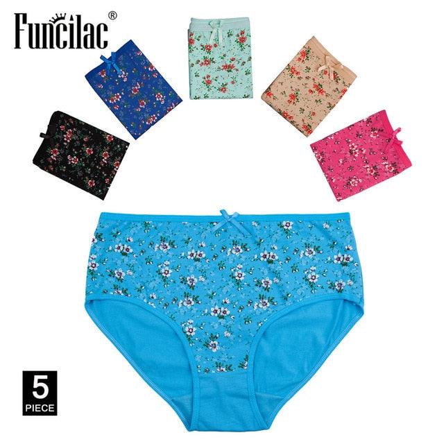Plus Size Great Women's Underwear - Sexy Lace Briefs Print Panties - Good Quality Lingerie 5 Pcs/lot (TSP1)(TSP3)(F28)
