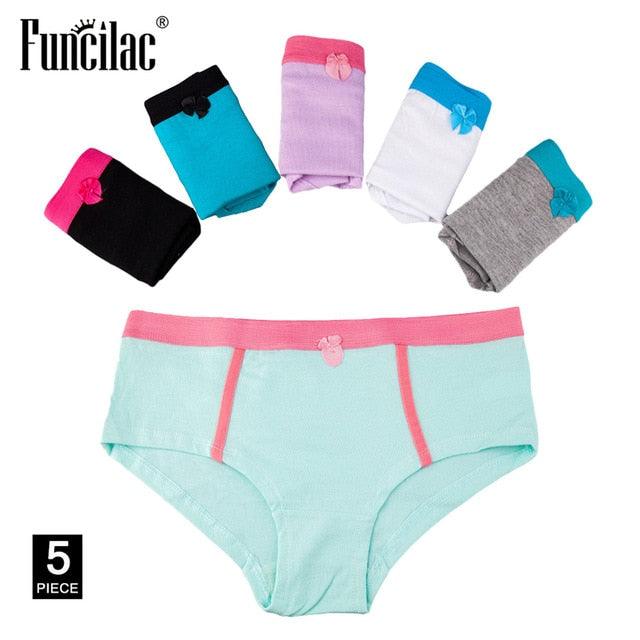 Trending Sexy Women's Panties - Cotton Female Underwear - Lingerie Striped Briefs Intimate Underpants 5 pcs/Set (D28)(TSP3)