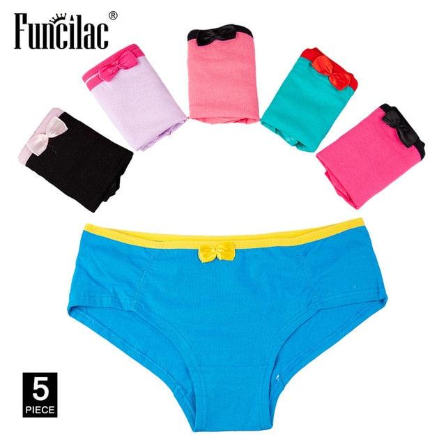 Trending Sexy Women's Panties - Cotton Female Underwear - Lingerie Striped Briefs Intimate Underpants 5 pcs/Set (D28)(TSP3)