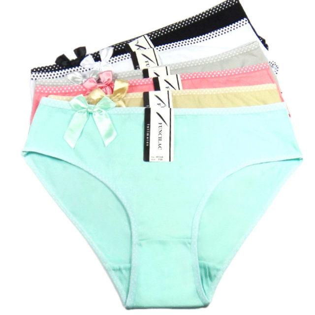 6 Pcs/set Women's Cotton Briefs Panties - Sexy Big Size Women's Underwear - Cotton Crotch (TSP1)(TSP3)(F28)
