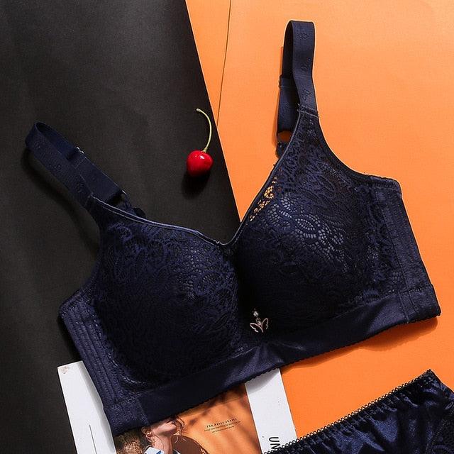 Plus Size Gorgeous Women's Bras - Full Coverage Push Up Bra - Sexy Lace C D E Cup Ladies Brassiere (TSB2)