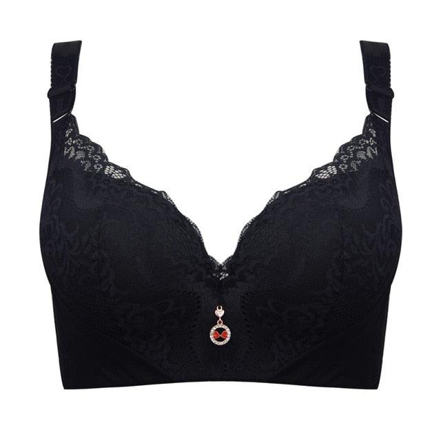 Chic Push Up Women's Bra - Women's Lace Underwire Bras - Adjusted Strap Plus Size Brasserie With Padded (TSB2)