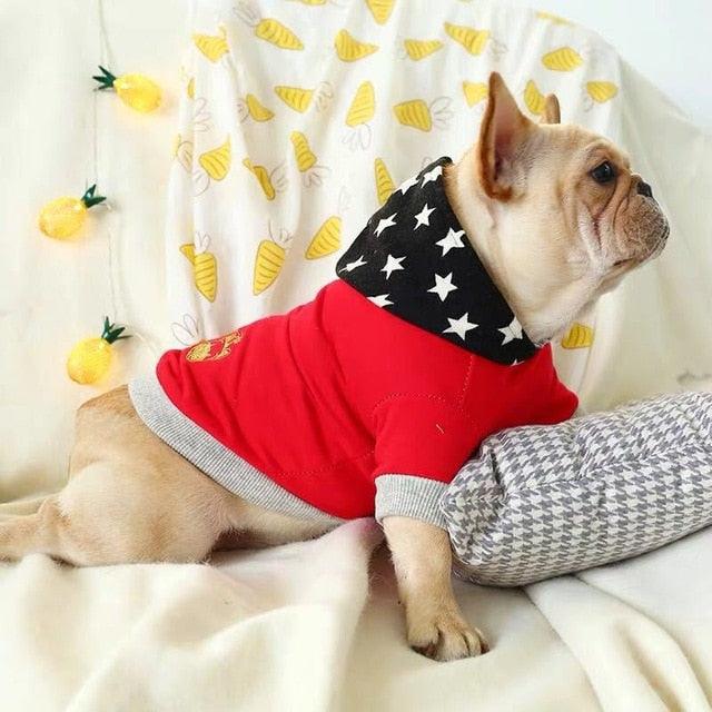 Fashion Dog Hoodie Winter Pet - Dog Clothes -Jacket Cotton French Bulldog Clothing - Pets Sweater (W2)(W4)(F69)