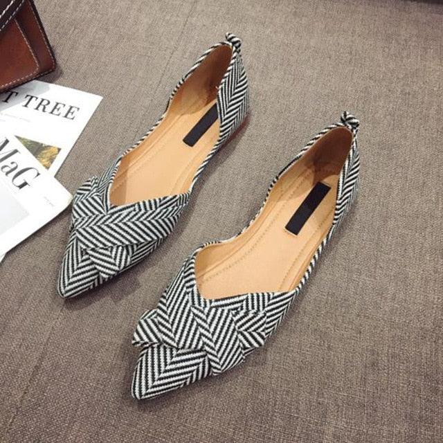 Fashion Flats Women Shoes - Boat Shoes - Pointed Toe Casual Slip-on Elegant Footwear (D40)(FS)(SH1)