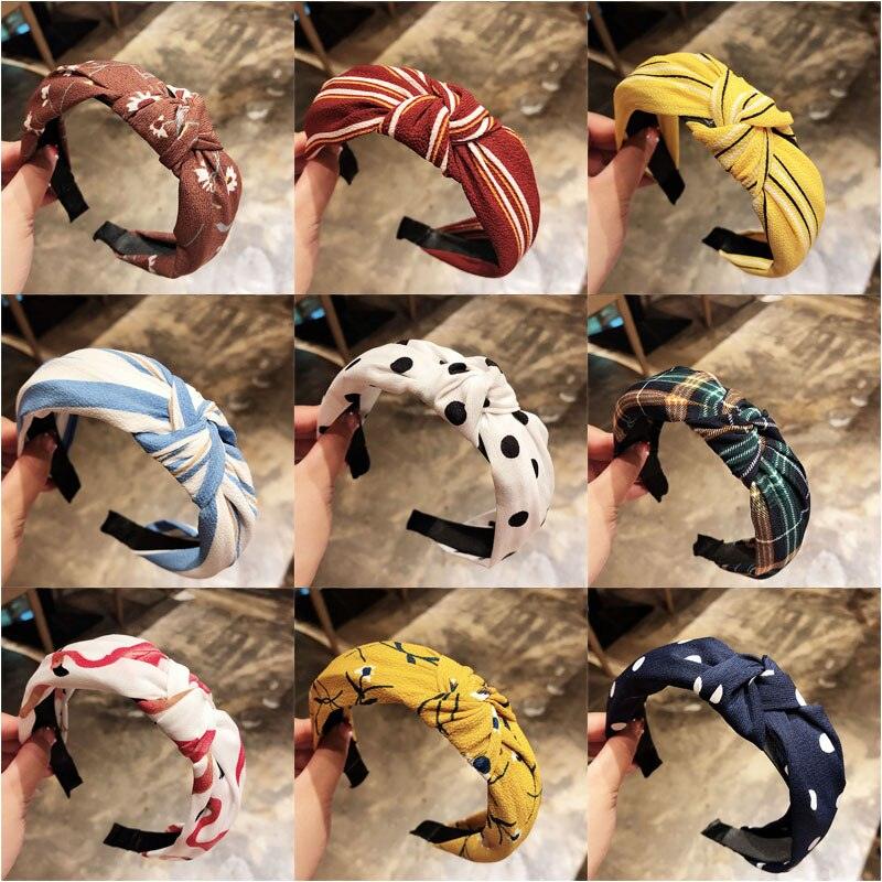 Fashion Head Hoop - Top Knot Hairband - Turban Elastic Stripe Hair Bezel Headband (1U88)