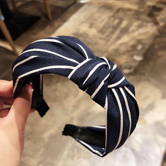Fashion Head Hoop - Top Knot Hairband - Turban Elastic Stripe Hair Bezel Headband (1U88)