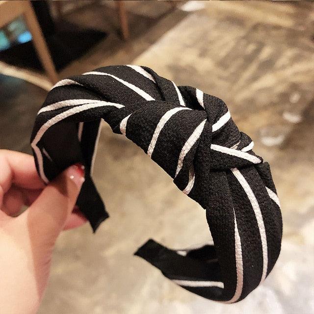 Fashion Head Hoop - Top Knot Hairband - Turban Elastic Stripe Hair Bezel Headband (1U88)