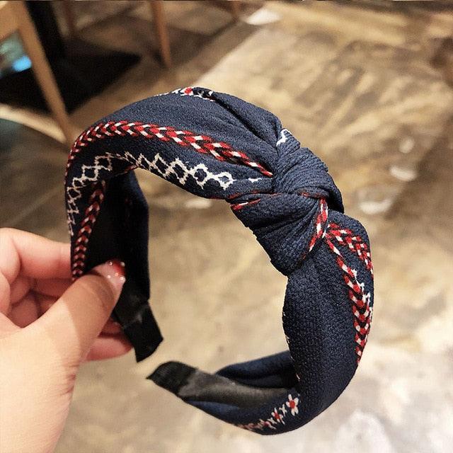 Fashion Head Hoop - Top Knot Hairband - Turban Elastic Stripe Hair Bezel Headband (1U88)