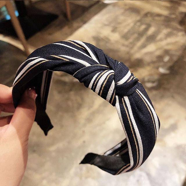 Fashion Head Hoop - Top Knot Hairband - Turban Elastic Stripe Hair Bezel Headband (1U88)
