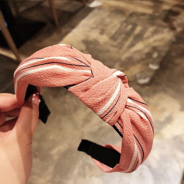 Fashion Head Hoop - Top Knot Hairband - Turban Elastic Stripe Hair Bezel Headband (1U88)