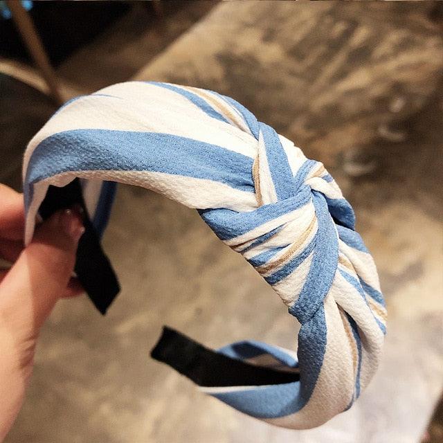 Fashion Head Hoop - Top Knot Hairband - Turban Elastic Stripe Hair Bezel Headband (1U88)