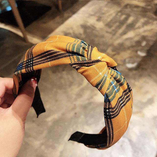 Fashion Head Hoop - Top Knot Hairband - Turban Elastic Stripe Hair Bezel Headband (1U88)