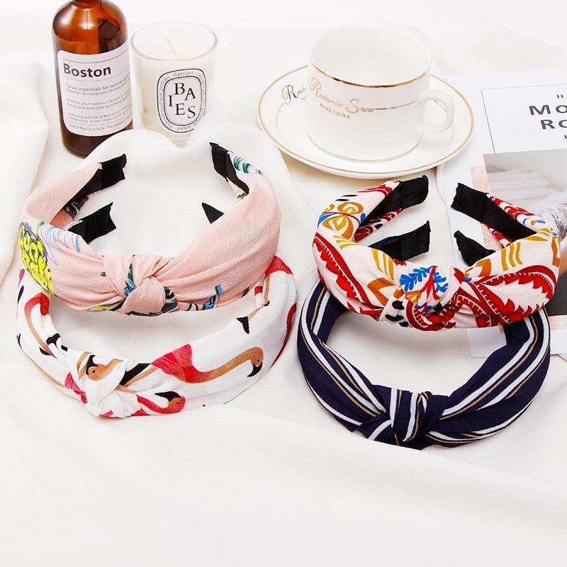 Fashion Head Hoop - Top Knot Hairband - Turban Elastic Stripe Hair Bezel Headband (1U88)