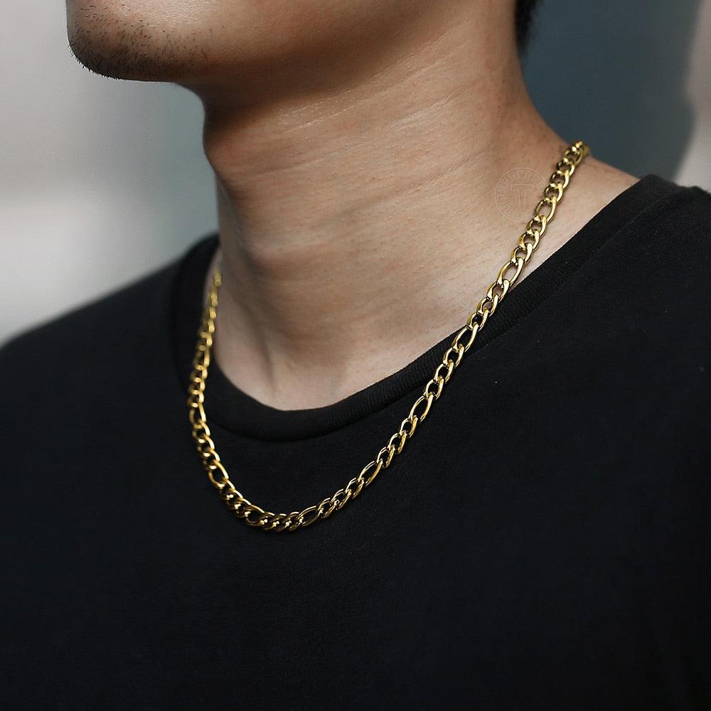 Fashion Jewelry Necklace Bracelet Set - Men Women Silver Color Stainless Steel Jewelry Set (2U83)