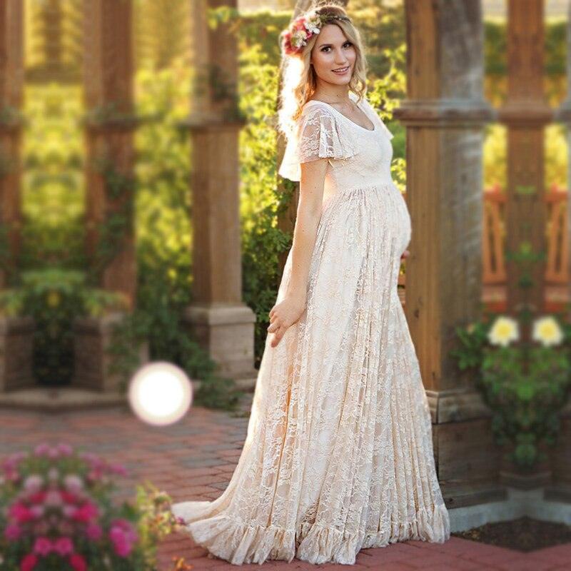 Fashion Photography Props Summer Beach White Lace Maternity Long Dress Deals DejaVu Fashion Photography Props Summer Beach White Lace Maternity Long Dress Deals DejaVu