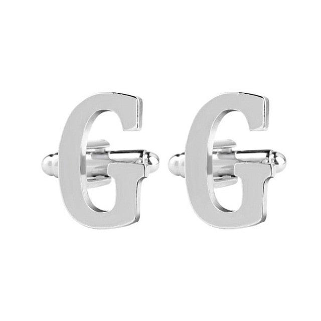 Fashion Men Alphabet Cufflink Male Formal Business Shirt Initial Letter Cuff Link (2U17)