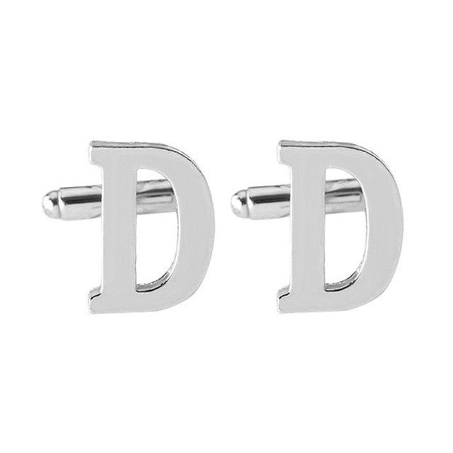 Fashion Men Alphabet Cufflink Male Formal Business Shirt Initial Letter Cuff Link (2U17)