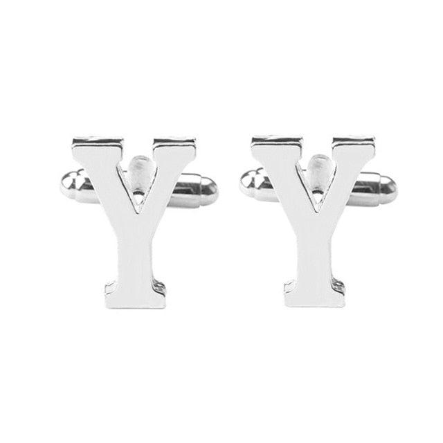 Fashion Men Alphabet Cufflink Male Formal Business Shirt Initial Letter Cuff Link (2U17)