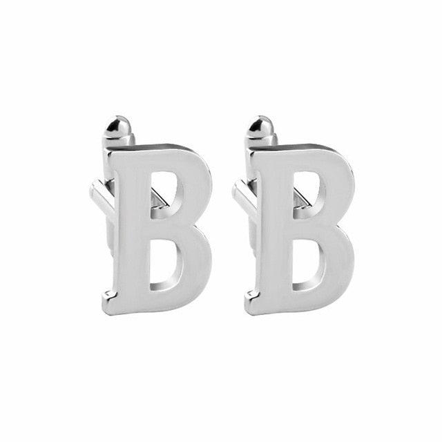 Fashion Men Alphabet Cufflink Male Formal Business Shirt Initial Letter Cuff Link (2U17)