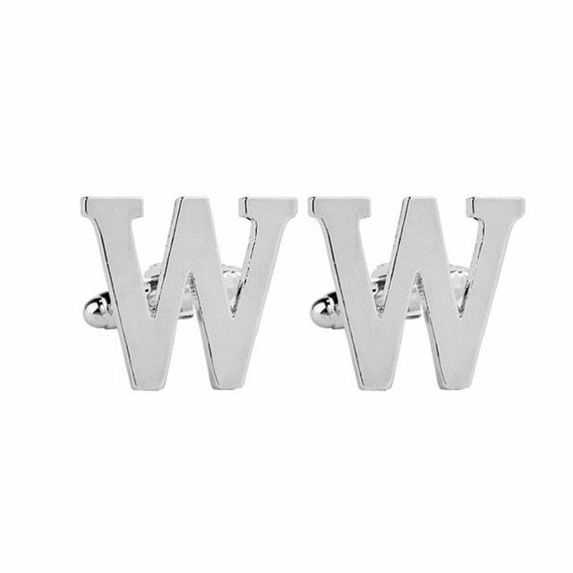 Fashion Men Alphabet Cufflink Male Formal Business Shirt Initial Letter Cuff Link (2U17)