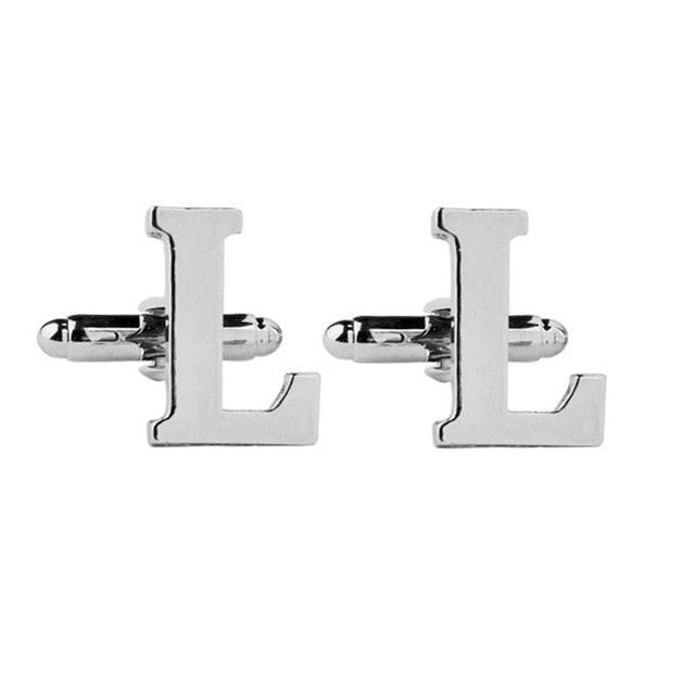 Fashion Men Alphabet Cufflink Male Formal Business Shirt Initial Letter Cuff Link (2U17)