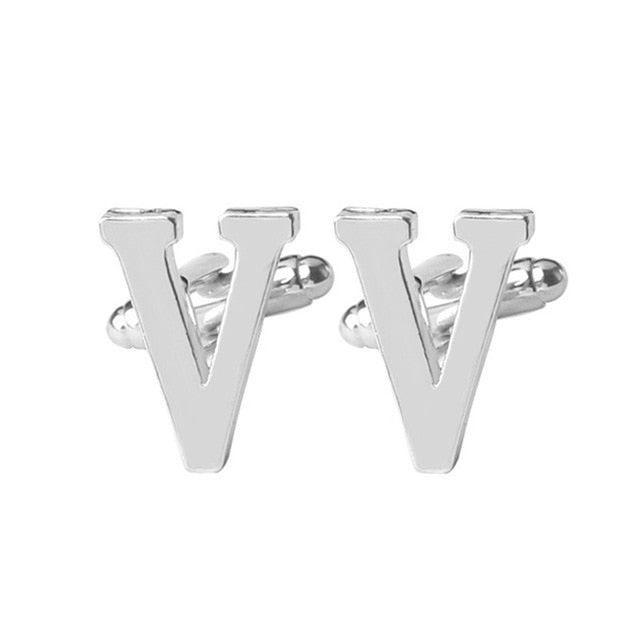 Fashion Men Alphabet Cufflink Male Formal Business Shirt Initial Letter Cuff Link (2U17)