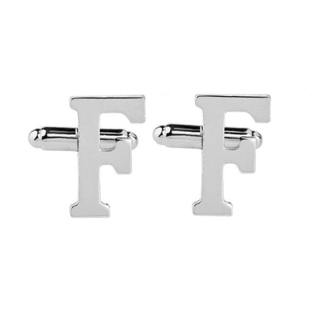 Fashion Men Alphabet Cufflink Male Formal Business Shirt Initial Letter Cuff Link (2U17)
