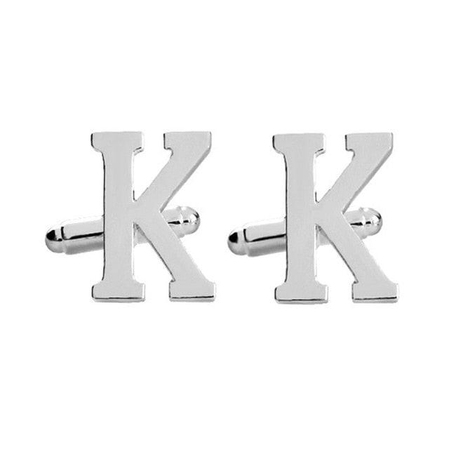 Fashion Men Alphabet Cufflink Male Formal Business Shirt Initial Letter Cuff Link (2U17)