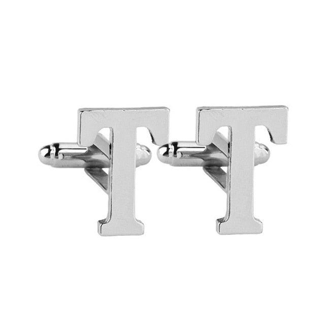 Fashion Men Alphabet Cufflink Male Formal Business Shirt Initial Letter Cuff Link (2U17)