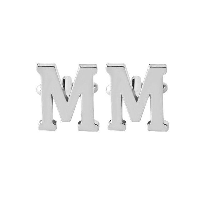 Fashion Men Alphabet Cufflink Male Formal Business Shirt Initial Letter Cuff Link (2U17)