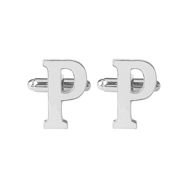 Fashion Men Alphabet Cufflink Male Formal Business Shirt Initial Letter Cuff Link (2U17)