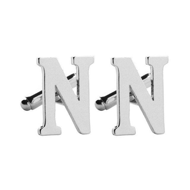 Fashion Men Alphabet Cufflink Male Formal Business Shirt Initial Letter Cuff Link (2U17)