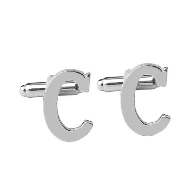 Fashion Men Alphabet Cufflink Male Formal Business Shirt Initial Letter Cuff Link (2U17)