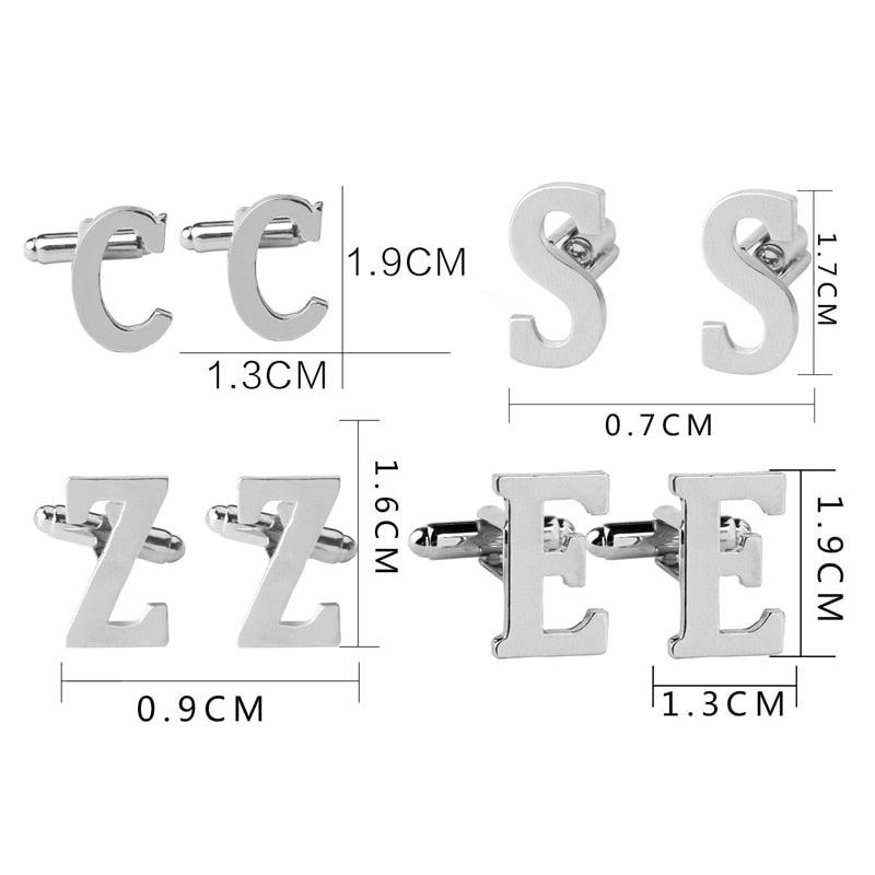Fashion Men Alphabet Cufflink Male Formal Business Shirt Initial Letter Cuff Link (2U17)