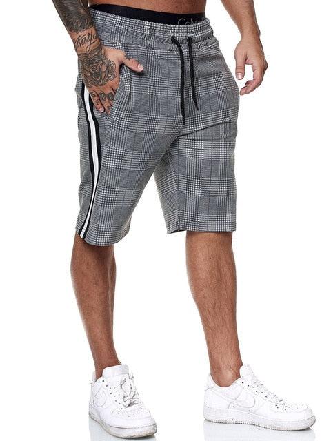 Fashion Men Shorts - Summer Plaid Elastic Waist Fitness Shorts - Jogger Shorts (TG3)