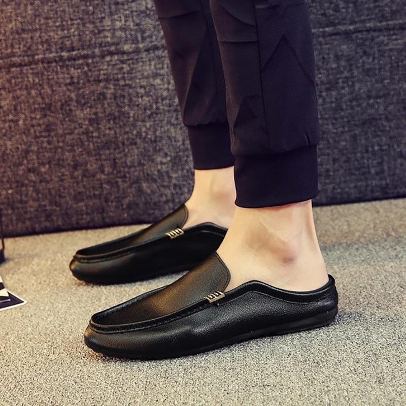 Men's Casual Shoes - Summer Slip on Loafers Half Drag Shoes- Soft Artificial PU Leather Footwear (D12)(MSC2)(MSC4)(MSC1)
