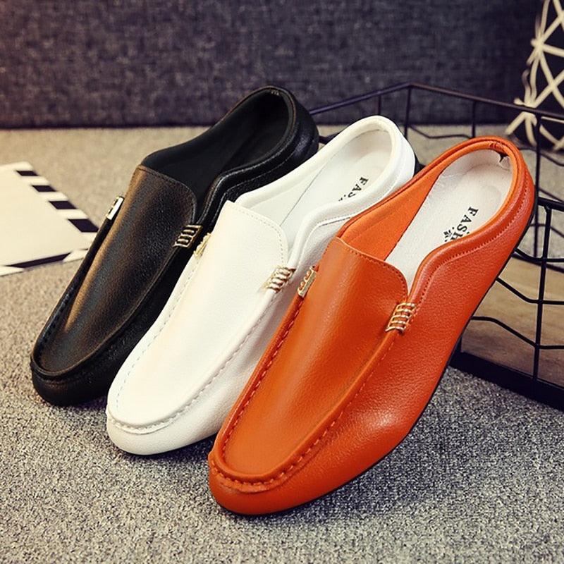 Men's Casual Shoes - Summer Slip on Loafers Half Drag Shoes- Soft Artificial PU Leather Footwear (D12)(MSC2)(MSC4)(MSC1)