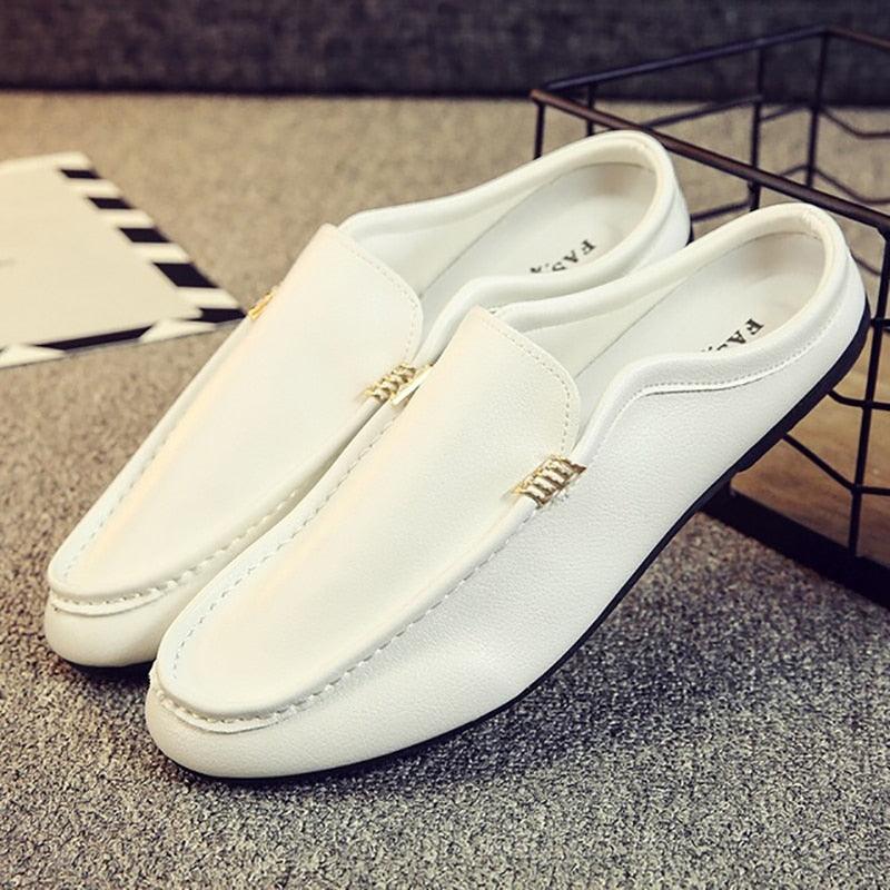 Men's Casual Shoes - Summer Slip on Loafers Half Drag Shoes- Soft Artificial PU Leather Footwear (D12)(MSC2)(MSC4)(MSC1)