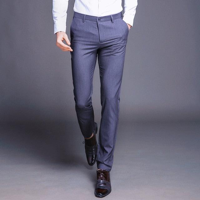 New Fashion High Quality Cotton Men's Suit Pants - Straight Spring Classic Business Casual Trousers (TG1)(F9)(F10)