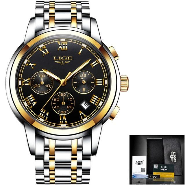 Fashion New Men's Watches - Classic Design Green Dial Business Watch - Waterproof Full Steel Quartz (2MA1)(F84)