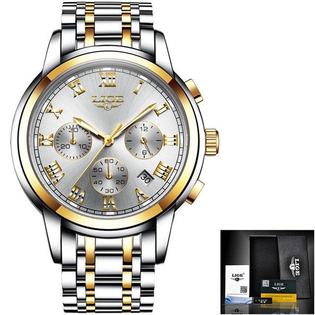 Fashion New Men's Watches - Classic Design Green Dial Business Watch - Waterproof Full Steel Quartz (2MA1)(F84)