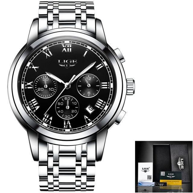 Fashion New Men's Watches - Classic Design Green Dial Business Watch - Waterproof Full Steel Quartz (2MA1)(F84)