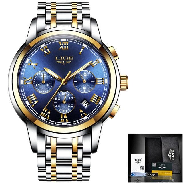 Fashion New Men's Watches - Classic Design Green Dial Business Watch - Waterproof Full Steel Quartz (2MA1)(F84)