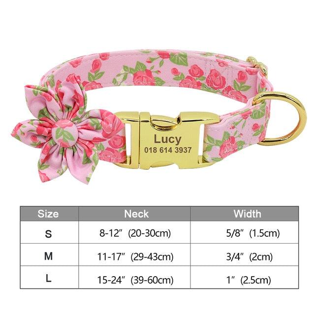 Fashion Printed Dog Collar Personalized Nylon Dog Collar Custom Pet Puppy Cat Collars Engraved ID Tag (1W1)(2W1)(3W1)(F70)