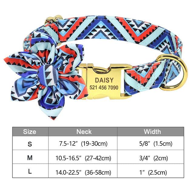 Fashion Printed Dog Collar Personalized Nylon Dog Collar Custom Pet Puppy Cat Collars Engraved ID Tag (1W1)(2W1)(3W1)(F70)