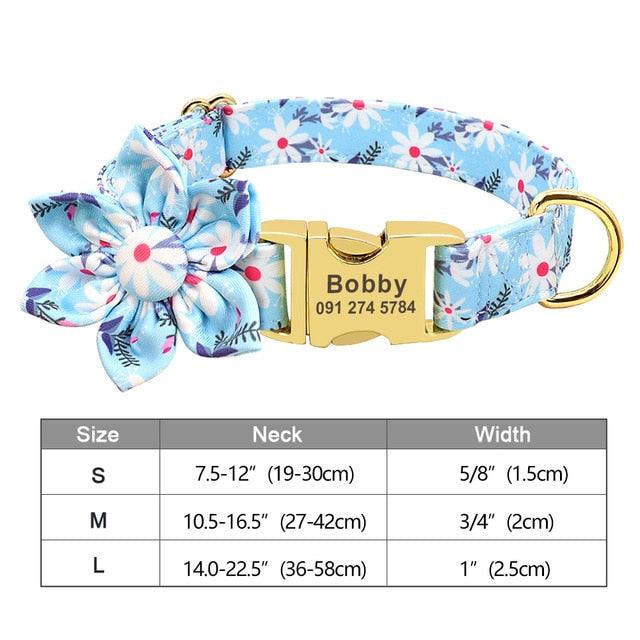 Fashion Printed Dog Collar Personalized Nylon Dog Collar Custom Pet Puppy Cat Collars Engraved ID Tag (1W1)(2W1)(3W1)(F70)